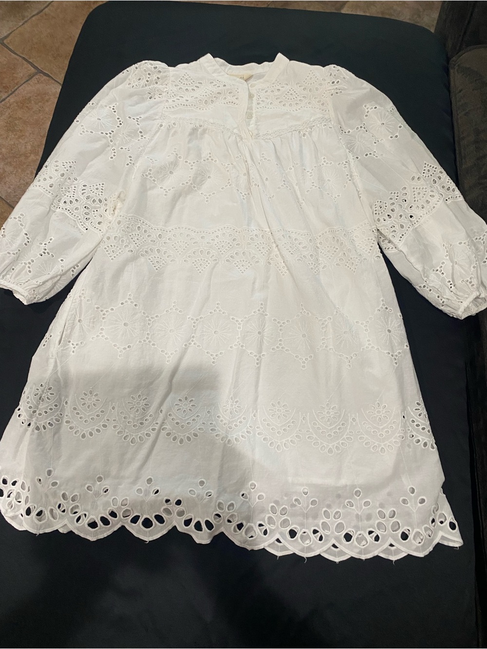 White Eyelet Cotton Womenโs Dress